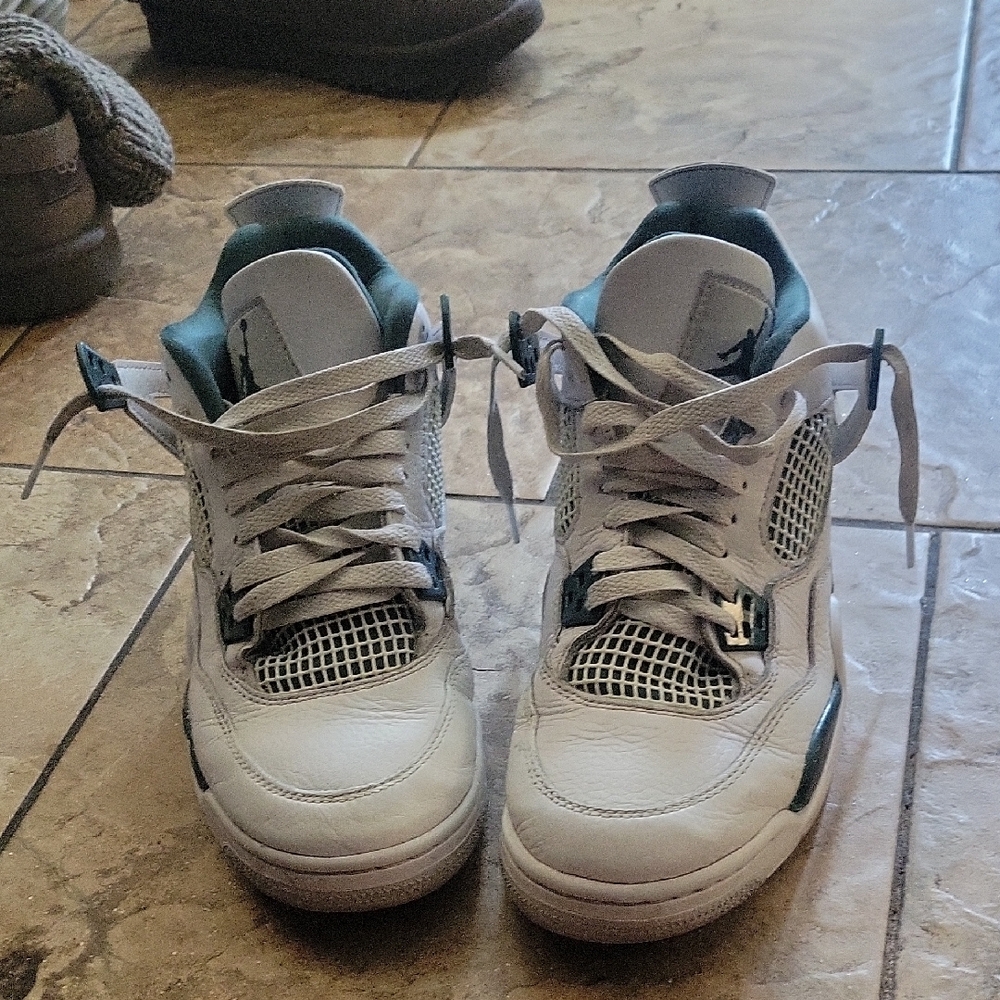 Kids White and Teal Sneakers